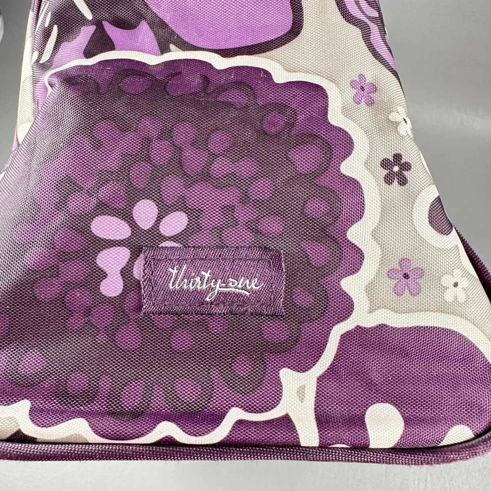Thirty-One Glamour Case Plum Awesome Blossom Toiletry Cosmetic Travel Bag